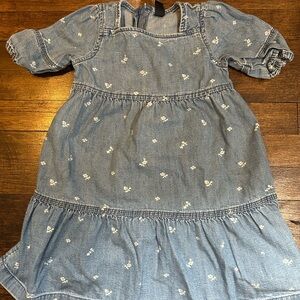 GAP Blue Tiered Ruffled Sundress with Puff Sleeves
